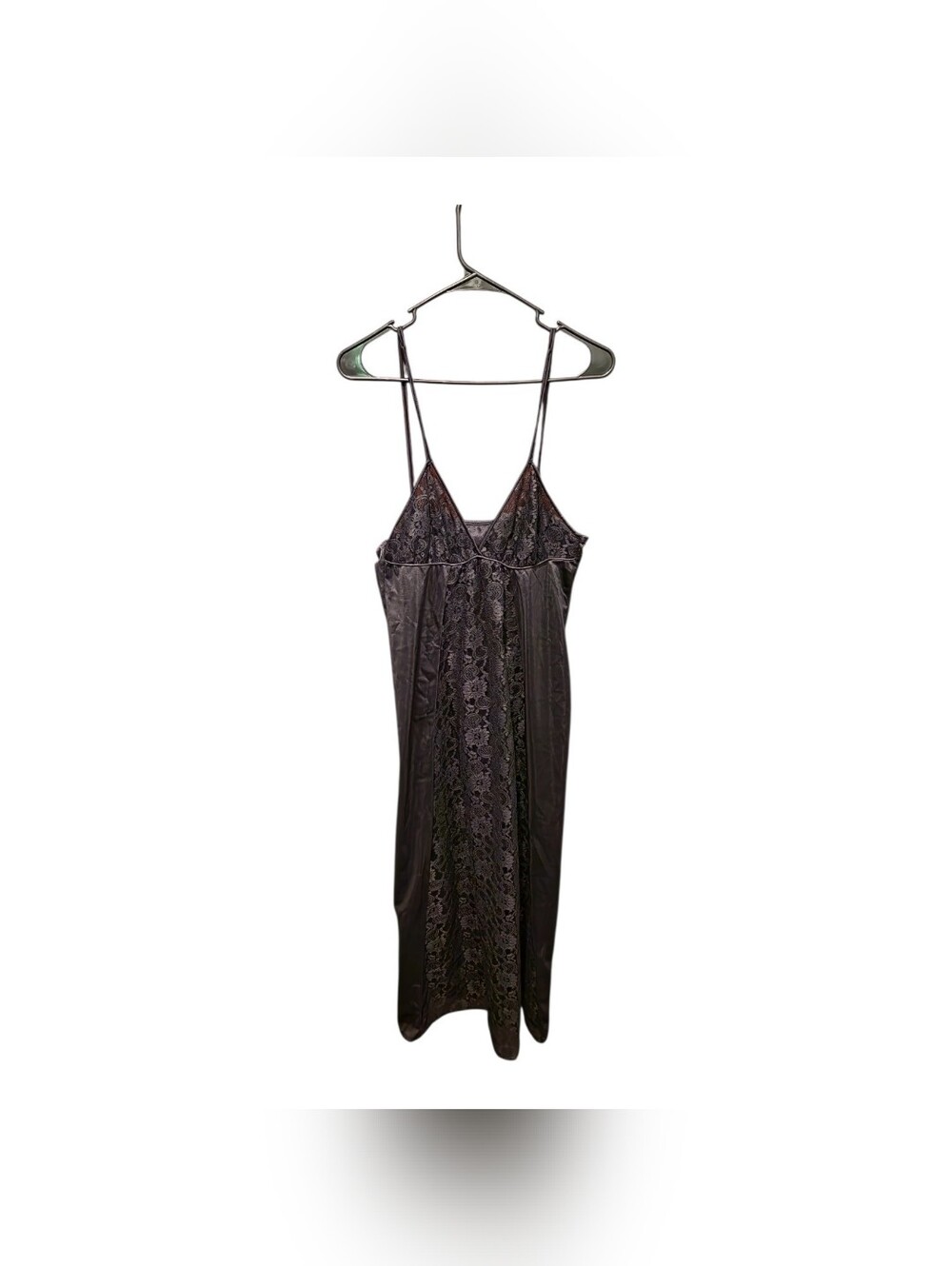 Vintage 70s Spotlight Slip Maxi Dress Black Lace Small Witchy‎ Dark Romantic